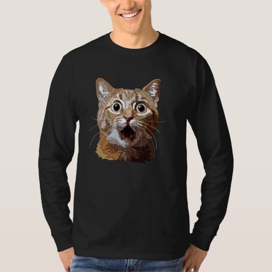 Grappige verrassende kat t-shirt (Voorkant)
