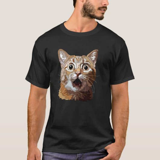 Grappige Verraste Kat T-shirt (Voorkant)