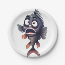 Grappige Verraste Vis – Cartoon Vis Bord Design