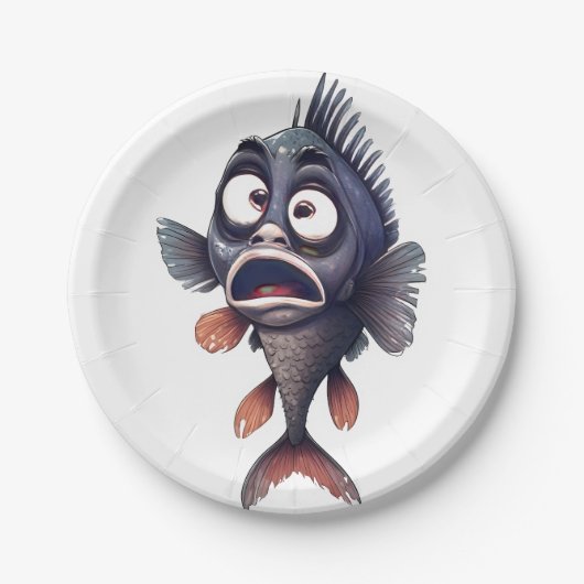 Grappige Verraste Vis – Cartoon Vis Bord Design (Voorkant)
