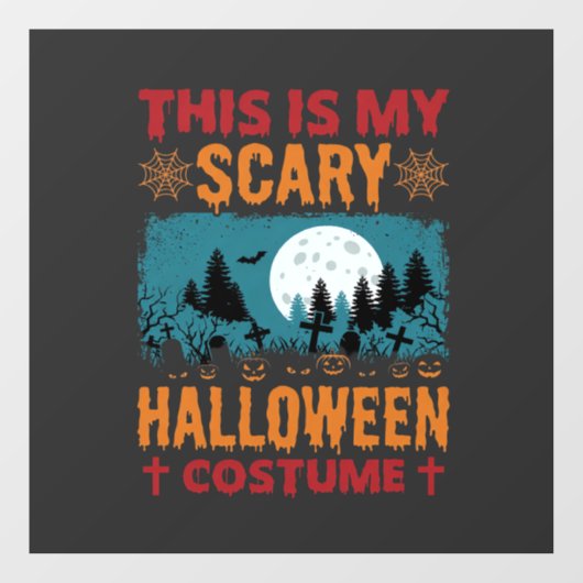 Grappige Verschrikkelijke Halloween Kostuum Kerkho Raamsticker (Vel)
