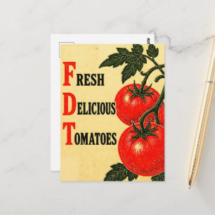 Grappige verse heerlijke tomaten vintage stijl briefkaart