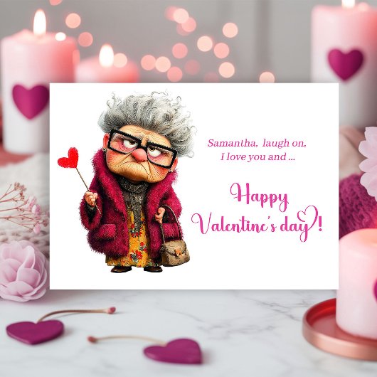 Grappige Verveelde Dame Oogrol Valentijnsdag Kaart