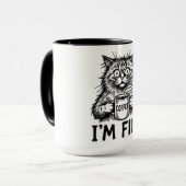 Grappige Verwaarloosde Kat Mok (Voorkant links)