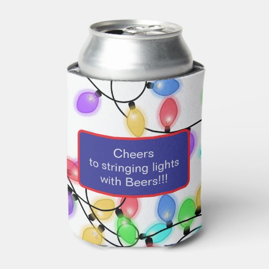 Grappige Verwarde Kerstverlichting Blikjeskoeler (Blikje Voorkant)