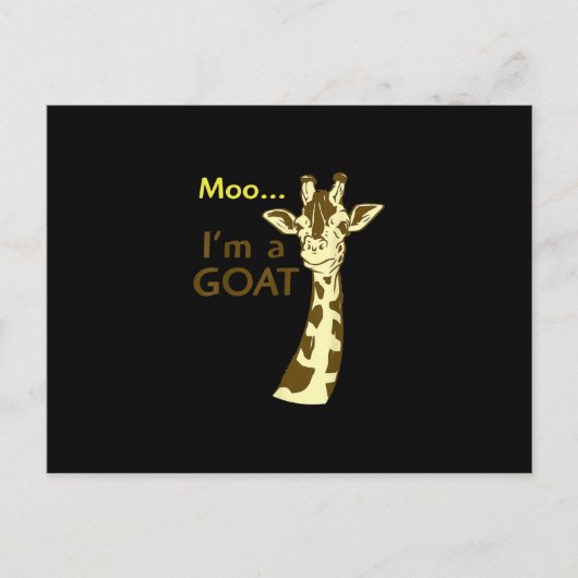 Grappige Verwarrende Giraffe Loet Ik ben een Geit Briefkaart (Voorkant)