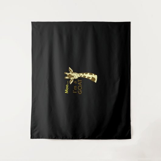 Grappige Verwarrende Giraffe Loet Ik ben Een Geit Wandkleed (Voorkant)