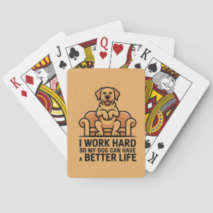 Grappige verwend verwende hond citaat bank illustr pokerkaarten