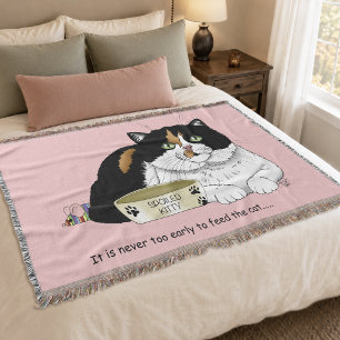 Grappige Verwende Schotse Kat Voer Kat Roze Deken