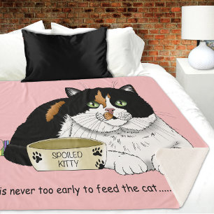 Grappige Verwende Schotse Kat Voer Kat Roze Sherpa Deken