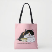 Grappige Verwende Schotse Kat Voer Kat Roze Tote Bag (Voorkant)