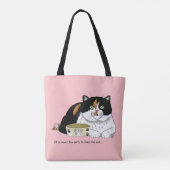 Grappige Verwende Schotse Kat Voer Kat Roze Tote Bag (Achterkant)