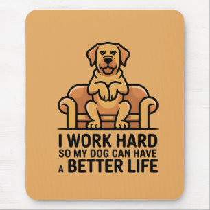 Grappige verwendelijkte hond citaat bank illustrat muismat