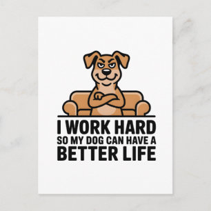 Grappige verwendende hond citaat bank illustratie feestdagenkaart