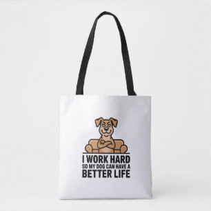 Grappige verwendende hond citaat bank illustratie tote bag