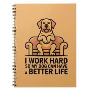 Grappige verwendigde hond citaat bank illustratie notitieboek
