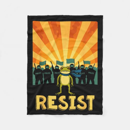 Grappige Verzets Portland Kikker Protest Fleece Deken (Voorkant)