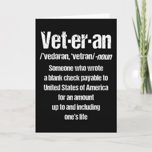 GRAPPIGE VETERAN Amerikaans Veteranen Cadeau Veter Kaart (Voorkant)
