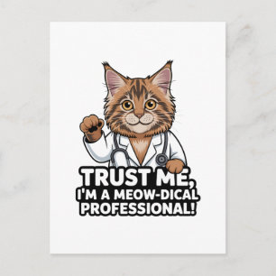 Grappige Veterinaire Kat Humor Illustratie Briefkaart