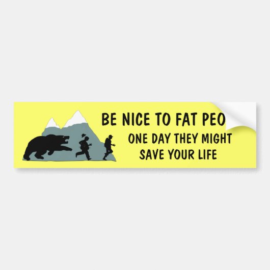 Grappige vette grap bumpersticker (Voorkant)