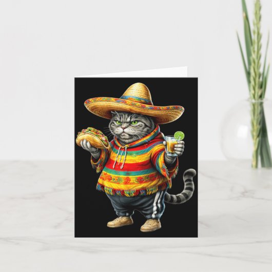 Grappige Vette Kat Cinco De Mayo Vette Kitten Kat  Kaart (Voorkant)