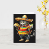 Grappige Vette Kat Cinco De Mayo Vette Kitten Kat  Kaart (Gele Bloem)