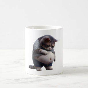 Grappige Vette Kat Dikke Chonk Kat Kattenliefhebbe Koffiemok