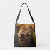 Grappige Vette Kat Leest Krant op Toilet Crossbody Tas (Achterkant)