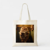 Grappige Vette Kat Leest Krant op Toilet Tote Bag (Achterkant)