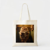 Grappige Vette Kat Leest Krant op Toilet Tote Bag (Voorkant)