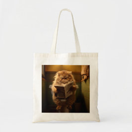 Grappige Vette Kat Leest Krant op Toilet Tote Bag