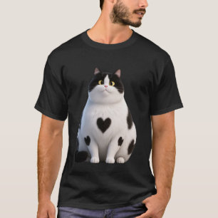 Grappige Vette Zwarte Kat Harten Poot Bord Valenti T-shirt