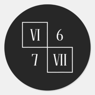 Grappige Vi Vii 6 7 Meme Romeinse Cijfers Wiskunde Ronde Sticker