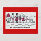 Grappige Victoriaans familie strand vakantie Briefkaart (Voorkant)