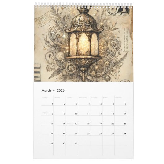 Grappige Victoriaans steampunk Kalender (Mar 2026)