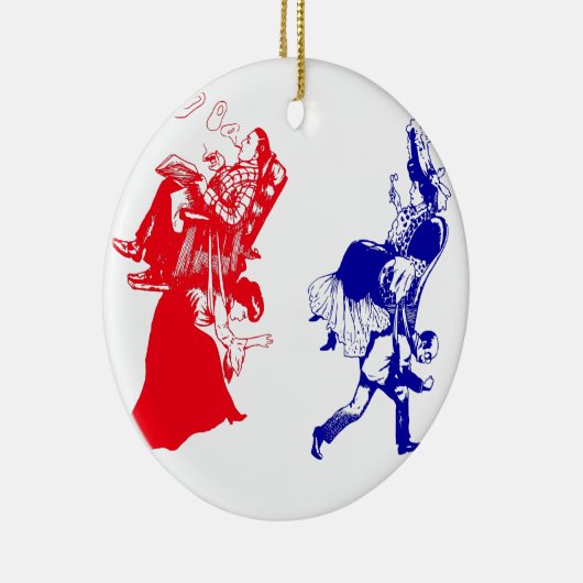 grappige victoriaanse huwelijk keramisch ornament (Rechts)