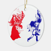 grappige victoriaanse huwelijk keramisch ornament (Links)