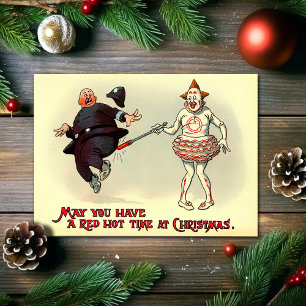 Grappige victoriaanse kerstkaart met humor feestdagen kaart