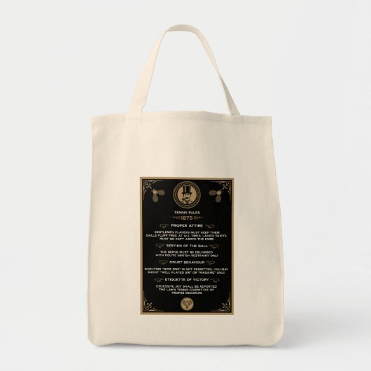 Grappige Victoriaanse Tennsregels Kunst Tote Bag (Voorkant)