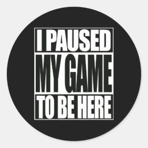 Grappige videogame. Ik pauzeerde mijn spel om hier Ronde Sticker