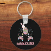 Grappige Videogame Pasen Bunny Gaming Controller G Sleutelhanger (Voorkant)