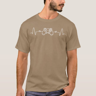 Grappige videogamegek hartslag gamecontroller t-shirt