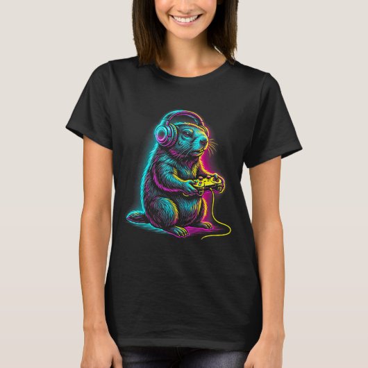 Grappige Videogames over Groundhog Day Groundhog 6 T-shirt (Voorkant)