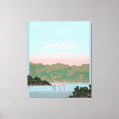 Grappige Vier Famingo Liefhebbers | Flamingo Gesch Canvas Afdruk (Voorkant)