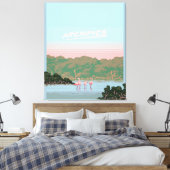 Grappige Vier Famingo Liefhebbers | Flamingo Gesch Canvas Afdruk (Insitu (Slaapkamer))