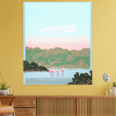 Grappige Vier Famingo Liefhebbers | Flamingo Gesch Canvas Afdruk (Insitu (Woonkamer))