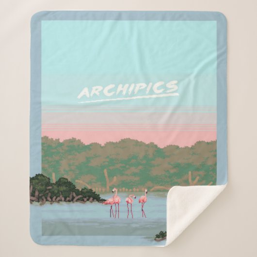 Grappige Vier Famingo Liefhebbers | Flamingo Gesch Sherpa Deken (Voorkant)