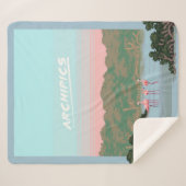 Grappige Vier Famingo Liefhebbers | Flamingo Gesch Sherpa Deken (Voorkant (horizontaal))