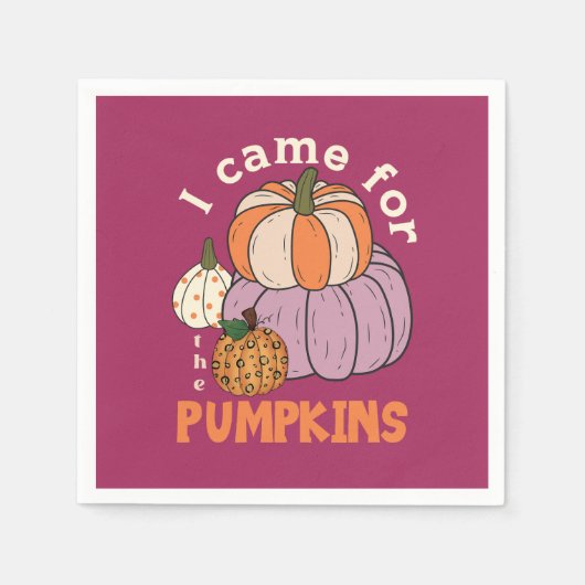 Grappige Vier Pompoenen Herfst Servet (Voorkant)