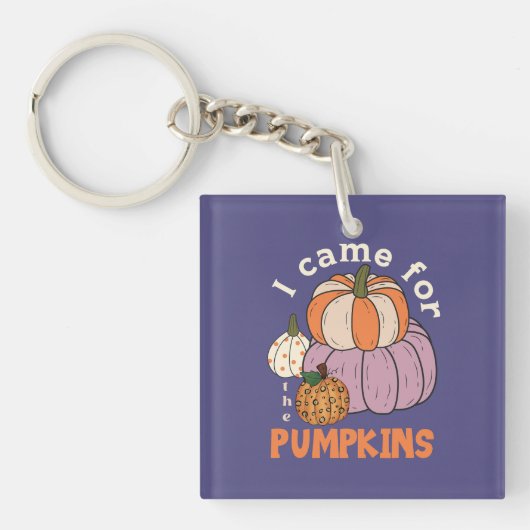 Grappige vier pompoenen herfst sleutelhanger (Voorkant)